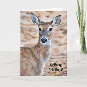 Pretty Deer Birthday Card Pun and Good Wishes