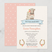 Pretty Derby Horse Baby Shower Invitations Girl