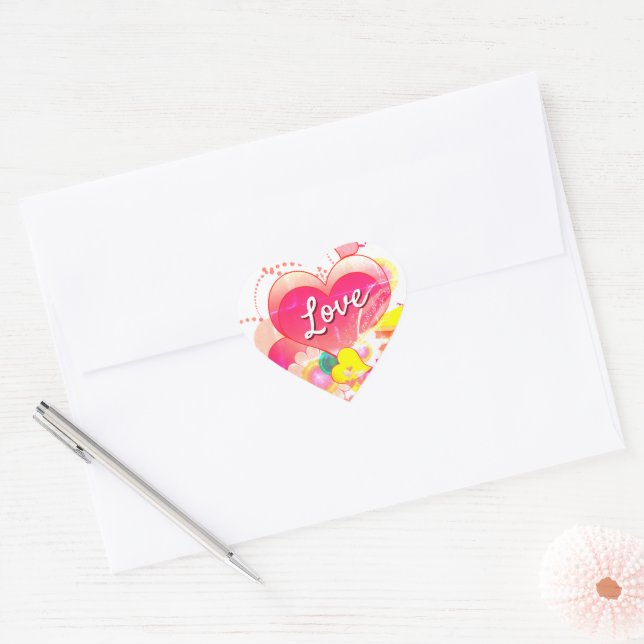 Pretty Design Heart Love Sticker (Envelope)