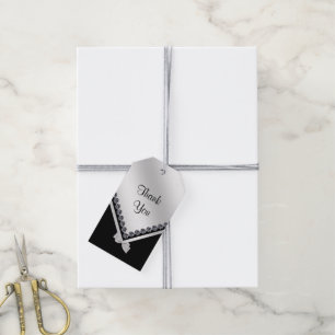 Pretty Diamonds & Silver Bow 60th Birthday Gift Tags