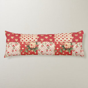 Pretty Distressed Look Vintage Shabby Chic Floral Body Cushion