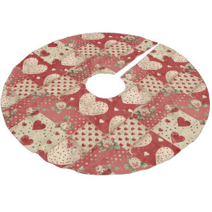 Pretty Distressed Look Vintage Shabby Chic Floral  Brushed Polyester Tree Skirt
