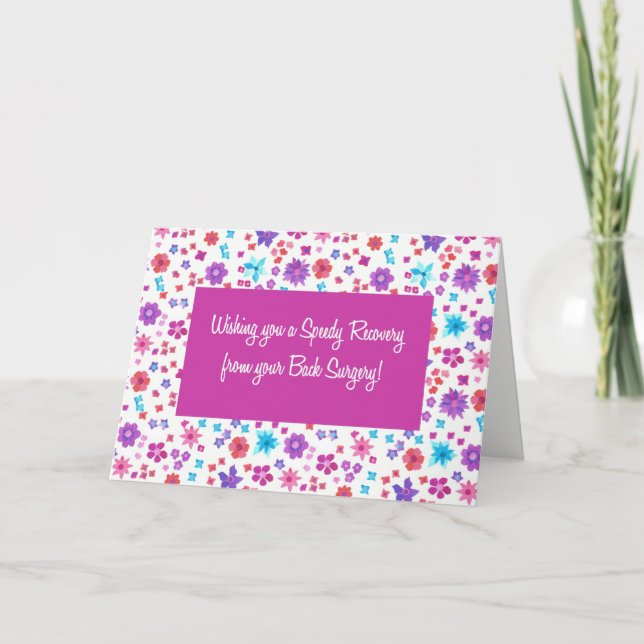 Pretty Ditsy Floral Get Well from Back Surgery Card (Front)