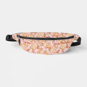 Pretty Ditsy Floral Pattern Yellow Orange Custom Bum Bags