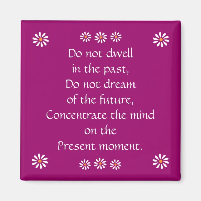 Pretty "Do not dwell in the past" magnet (Front)