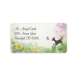 Pretty Doe and Butterfly Deer Address Label