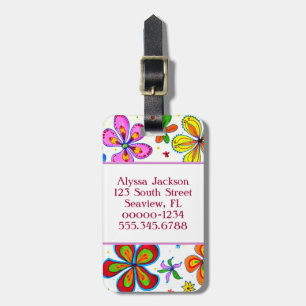 Pretty Double Sided Big Flowers Luggage Tag