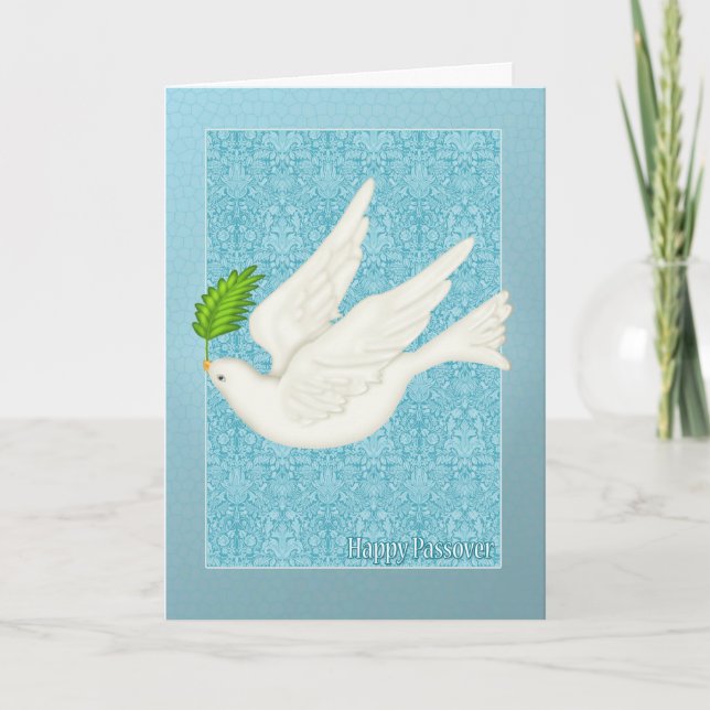 Pretty Dove For Passover With Olive Leaf Card (Front)
