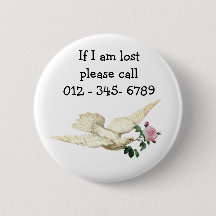 Pretty Dove with rose,  Child Emergency Contact