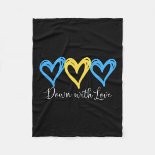 Pretty Down With Love World Down Syndrome Awarenes Fleece Blanket
