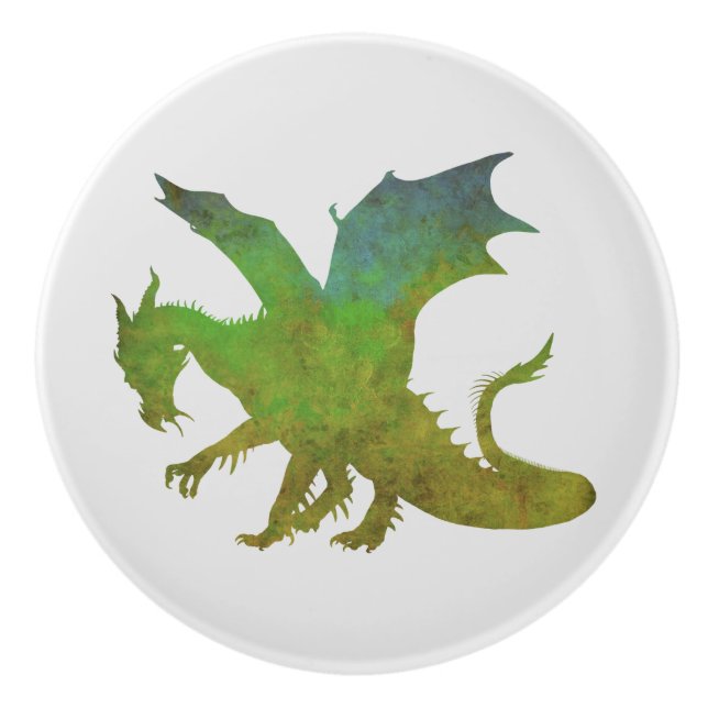 Pretty Dragon Ceramic Knob (Front)
