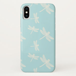 Pretty Dragonflies Blue Cream iPhone X Case