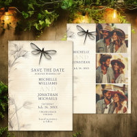 Pretty Dragonfly Vintage Journal Photo Wedding
