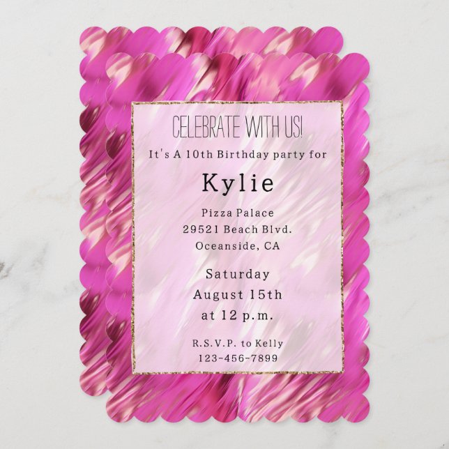 Pretty Dream Pink Invitation (Front/Back)