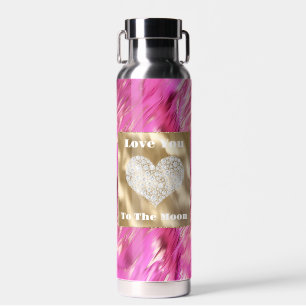 Pretty Dream Pink Love Gold Glitter Sparkle Water Bottle
