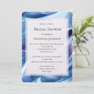 Pretty Dreamy Blue Purple Bridal Shower Invitation