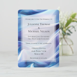 Pretty Dreamy Blue Purple Romantic Wedding Invitation