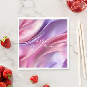 Pretty Dreamy Pink Purple Bridal Shower Napkin