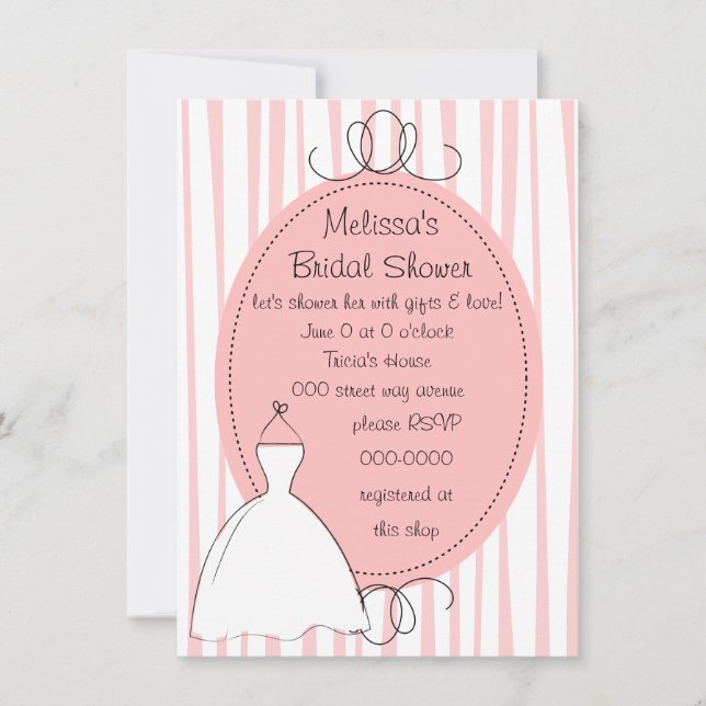 Pretty Dress Sketch Invitation (Front)