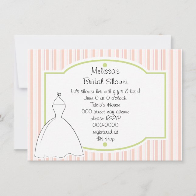 Pretty Dress Sketch Invitation (Front)