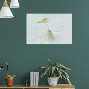 Pretty Duck Art Pastel Style Poster