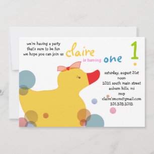 Pretty Ducky - Beach Birthday Party Invitation