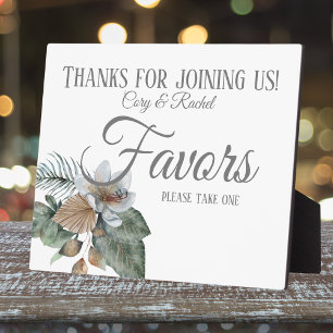 Pretty Earth Tone Boho Bouquet Wedding Favours Plaque