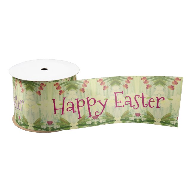 Pretty Easter Design Satin Ribbon (Spool)