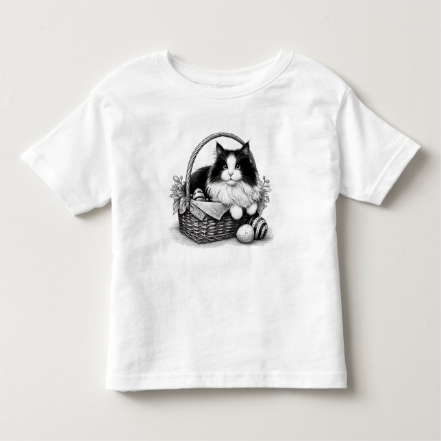 Pretty Easter Kitty Cat Toddler T-Shirt (Front)