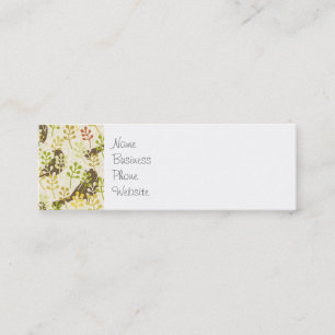 Pretty Elegant Birds in Leaf Treetops Pattern Mini Business Card