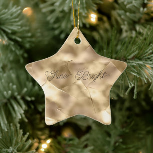 Pretty Elegant Champagne Gold Glam Ceramic Ornament