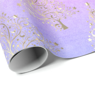 Pretty elegant holographic Christmas tree pattern Wrapping Paper