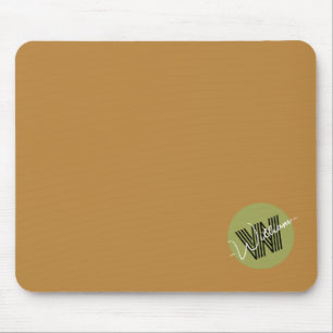 Pretty elegant minimalist Monogram initial Brown Mouse Pad