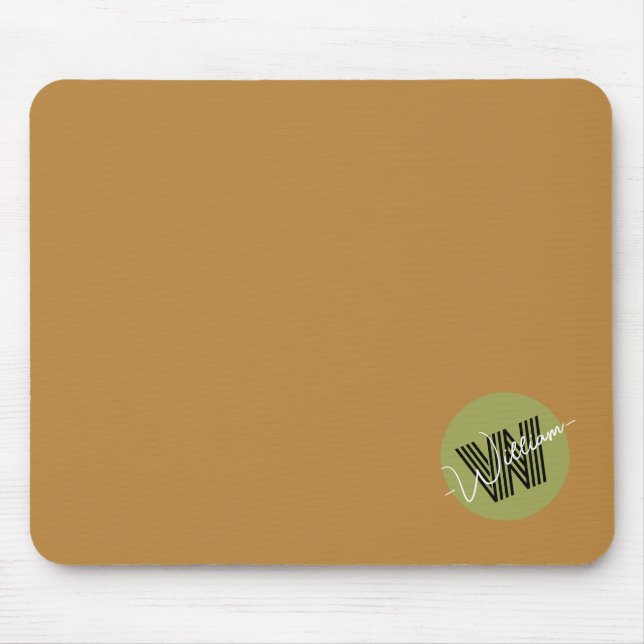 Pretty elegant minimalist Monogram initial Brown Mouse Pad (Front)