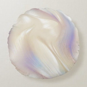 Pretty Elegant Pearl Aqua Blue Purple Swirl Round Cushion