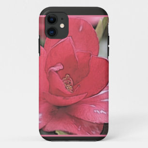 Pretty, elegant  pink camellia flower iPhone 11 case