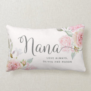 Pretty Elegant Pink Roses   Nana Lumbar Cushion
