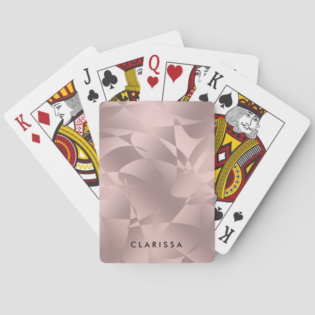 Pretty elegant stylish rose gold pattern playing cards (Back)