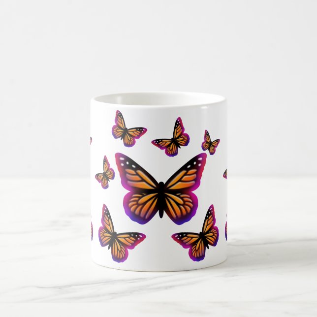 Pretty elegant watercolor butterflies coffee mug (Center)