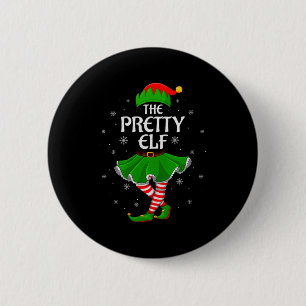 Pretty Elf Christmas Family Girls Women Elf Squad  6 Cm Round Badge