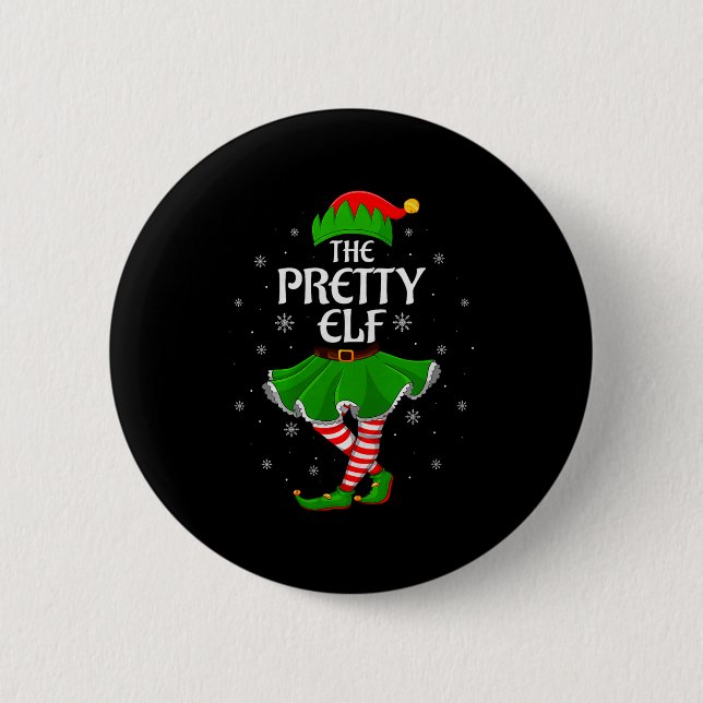 Pretty Elf Christmas Family Girls Women Elf Squad  6 Cm Round Badge (Front)