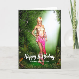 Pretty Elf Fantasy Birthday Card