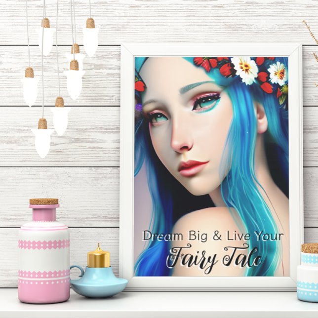 Pretty Enchanted Girl with Flowers | Fairy Tale Poster (Creator Uploaded)