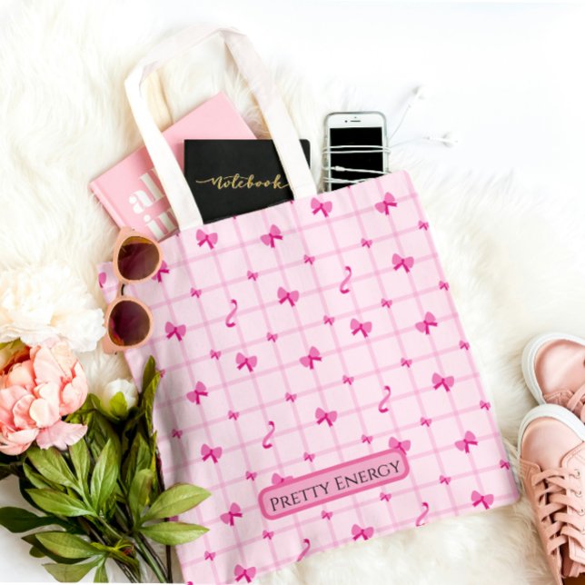 Pretty Energy Pink Aesthetic Tote Bag (Creator Uploaded)