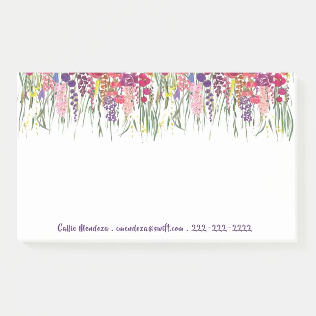 Pretty English Floral Garden Illustration Post-it Notes (Front)