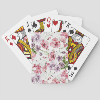 Pretty English Garden Flowers Playing Cards