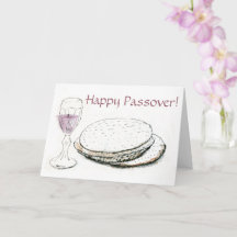 Pretty English Greeting Pesach Passover  Card