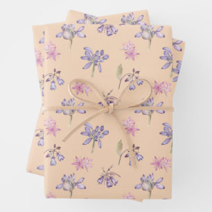 Pretty English Wildflower Floral Party Gifts Decor Wrapping Paper Sheet