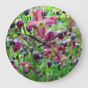 Pretty Epimedium (Fairy Wings) Spring Flower Photo Large Clock