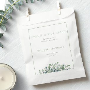 Pretty Eucalyptus Funeral Seed Packet Favour Bag